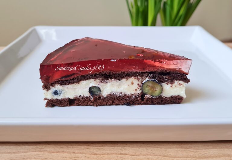 Sernik na zimno z serków waniliowych z borówkami i galaretką