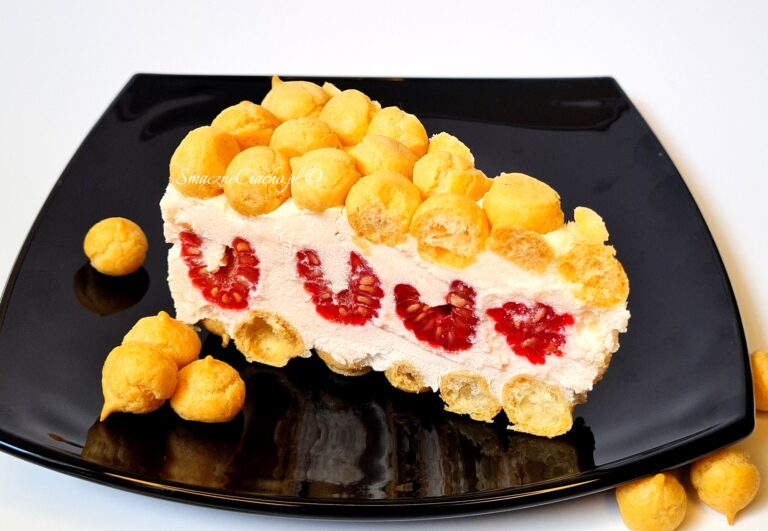 Malinowa Karpatka z malinami bez pieczenia